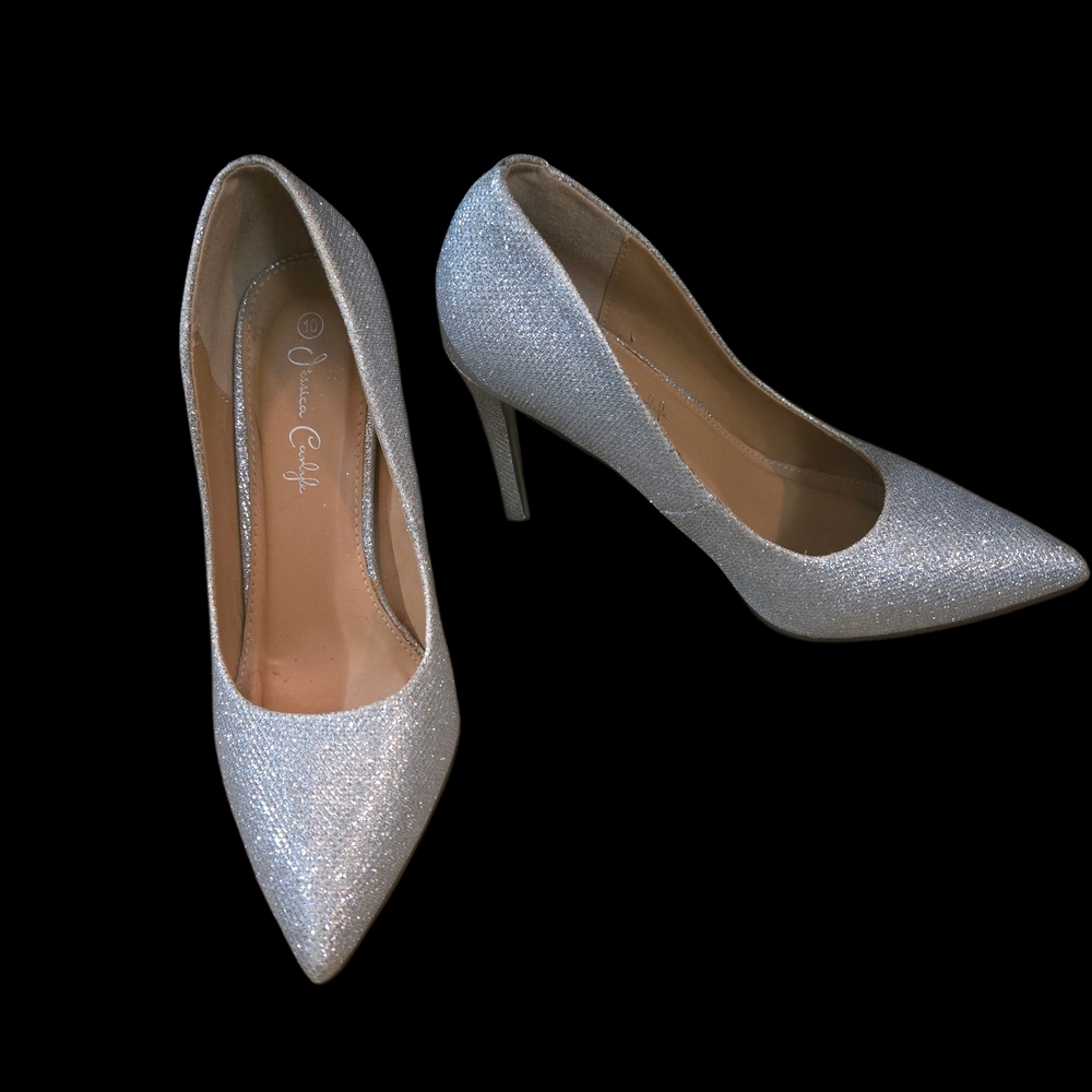 Silver Glitter Heels